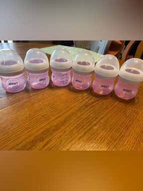 Philips Avent Pink Baby Bottles - Set of 6